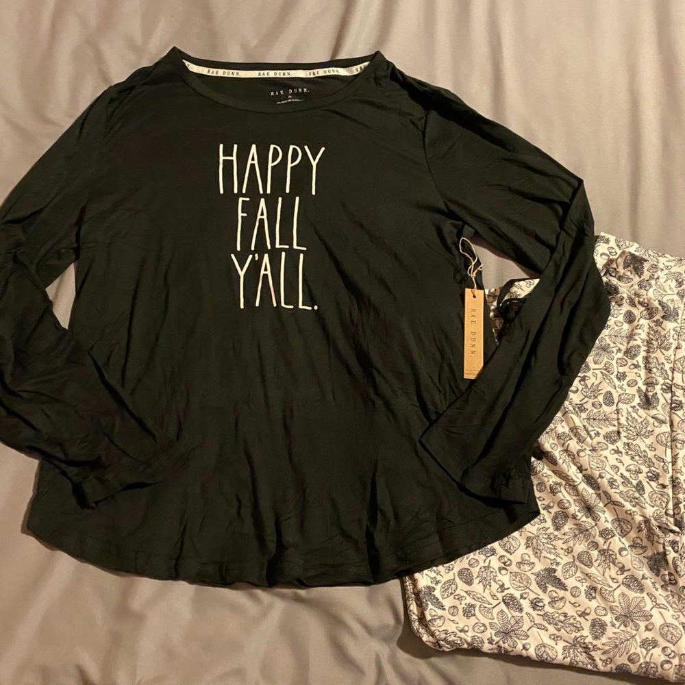 Rae Dunn HAPPY FALL YALL Womens Pajamas - Picture 1 of 7